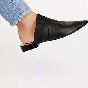 Free People Black Leather Loafers